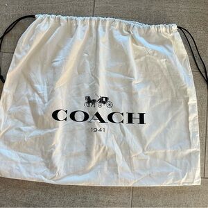 Coach White and Black Logo Dust Bag